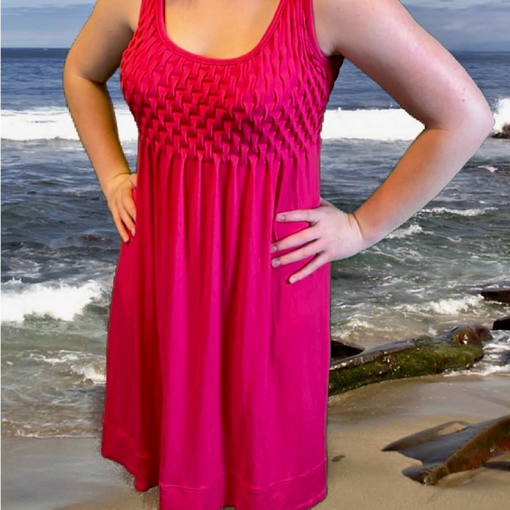 Calvin Klein Bright Pink dress.  Size 6, with pin tucked top.